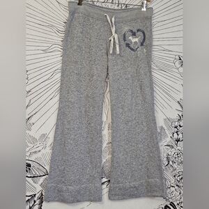 Y2K '09 Victorias Secret PINK Sparkle Silver Drawstring Sweatpants Wide Leg